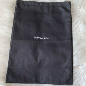 New Saint Laurent Dust bag 13.9” x 10” Black with White Logo Ysl